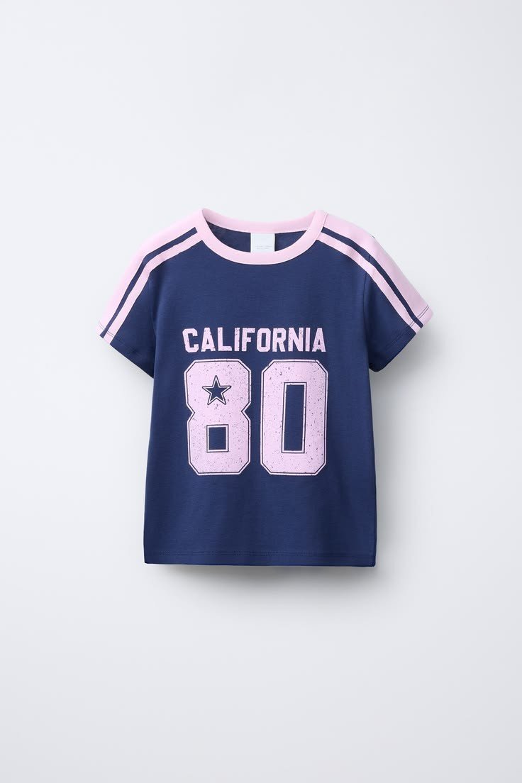 Girls' Navy & Pink "California 80" Star Graphic Tee